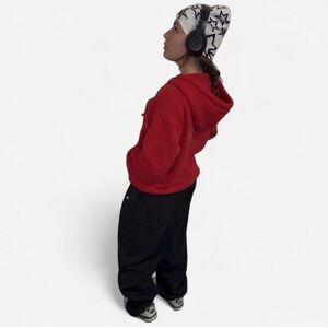 Late 2000s Nike Tag | Baggy Black Embroidered Track Pants